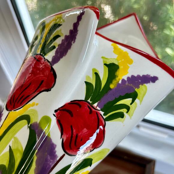 Vintage Spanish Wall Pocket Planter by Cerámicas Anoru | Hand-Painted Pottery - Picture 3 of 15